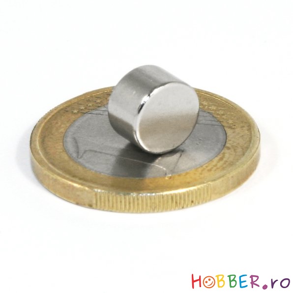 Magnet neodim disc ⌀8x5 mm, putere 2 kg - N45